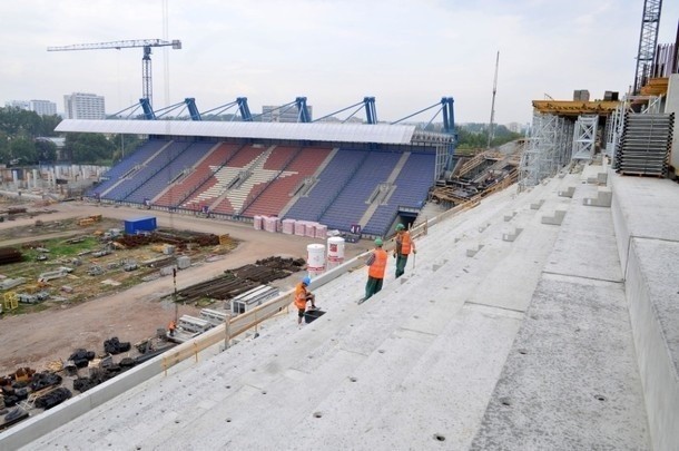 Budowa stadionu Wisły (wrzesień 2009)