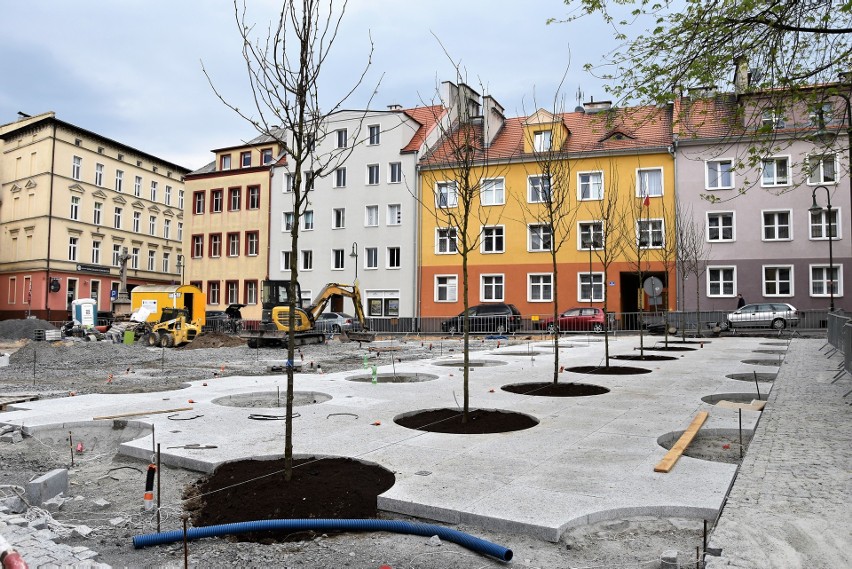Pierwsze nowe drzewa na rewitalizowanym pl. św. Sebastiana w...