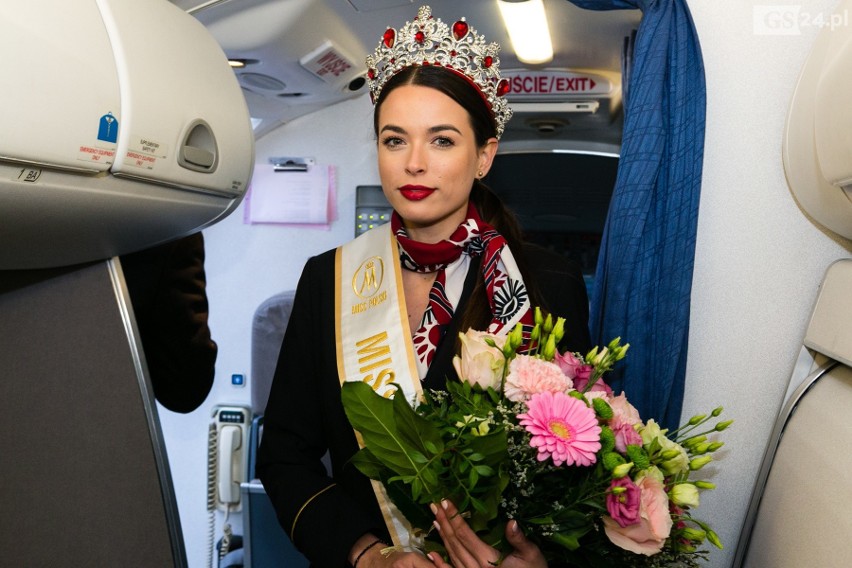 Miss Polski 2018 - Olga Buława ze Świnoujścia - na lotnisku w Goleniowie [ZDJĘCIA]