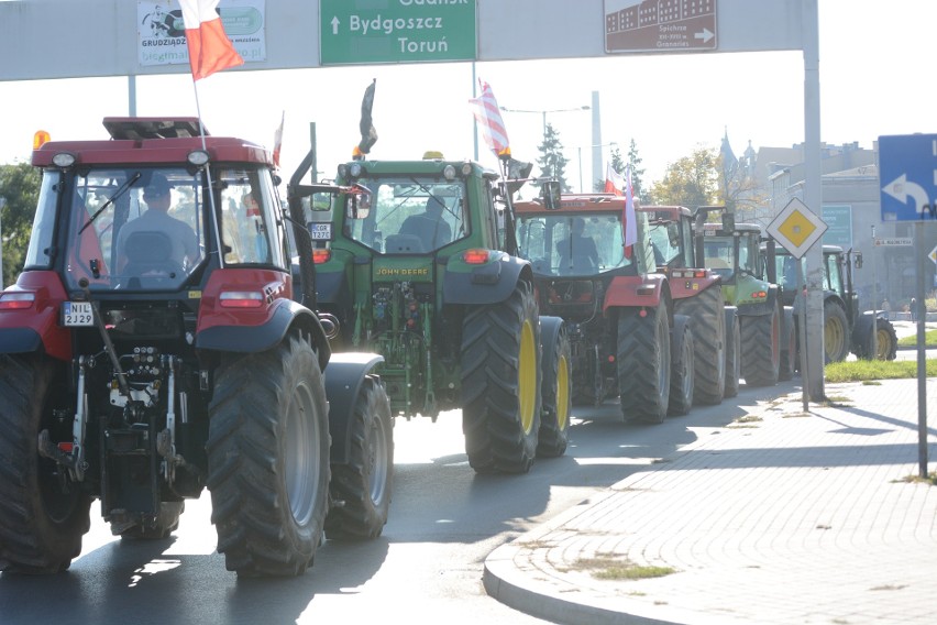 Protest rolników w Grudziądzu 28 października 2020 przeciw...