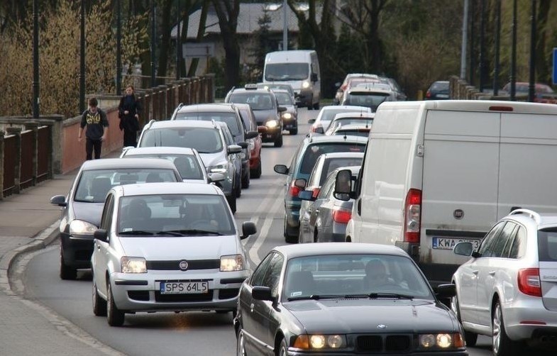 Zakorkowane główne drogi to częsty obrazek w Oświęcimiu....