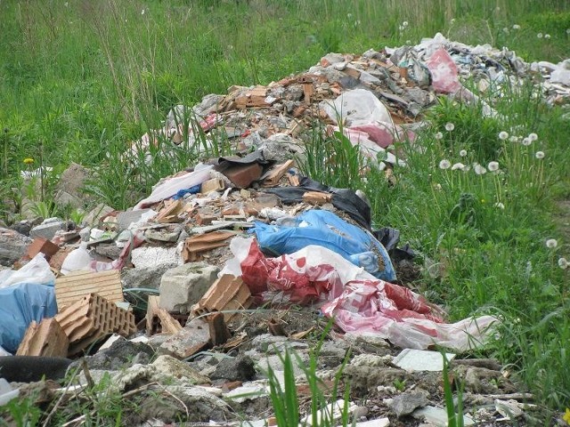 Góra śmieci walała się niedaleko ul. Okrężnej.