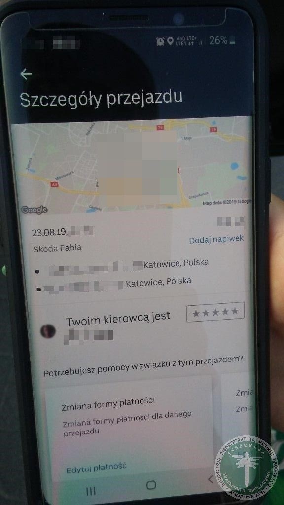 Przewozy z aplikacji nadal prowadzone z naruszeniem prawa. Inspekcja Transportu Drogowego ukarała kierowce z Ukrainy