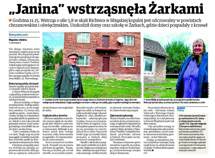 Mieszkańcy Libiąża twierdzą, że w "Janinie" fedrują, choć pokład 207 jest oficjalnie zamknięty