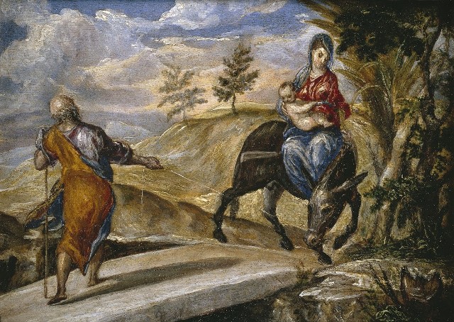 Wędrówka Marii i Józefa z Jezusem do Egiptu inspirowała wielu malarzy. El Greco – „Ucieczka do Egiptu”.