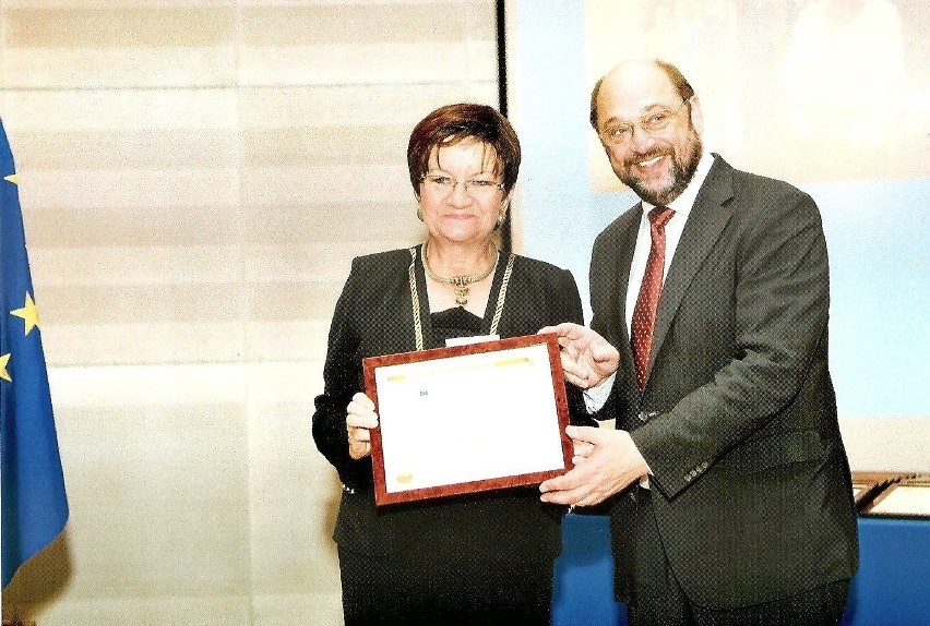 Alicja Kobus  i przewodniczący Parlamentu Europejskiego...