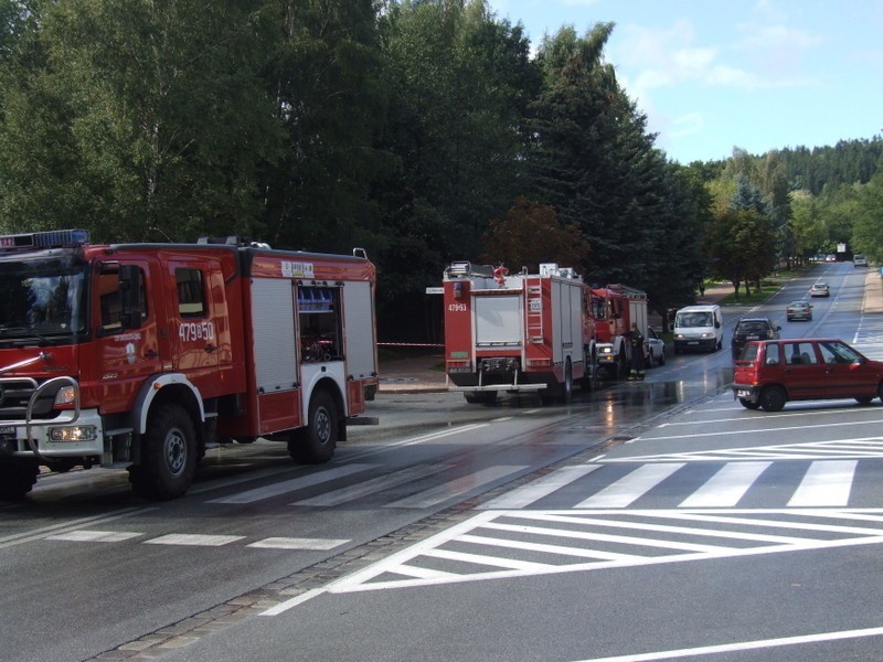 Pożar samochodu w Świeradowie Zdroju, 07.09.2015