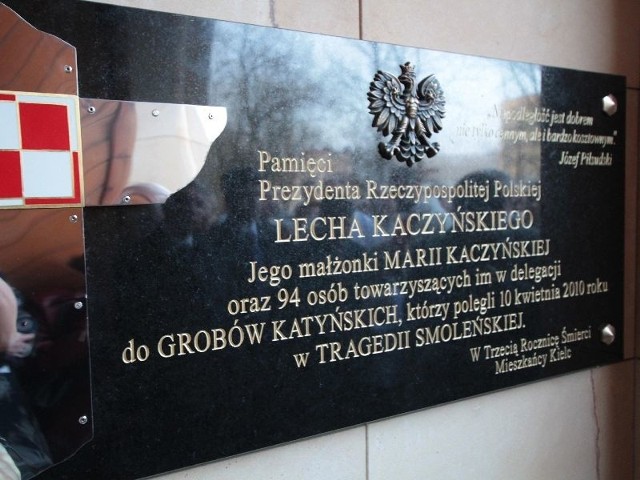 Tablica odsłonięta przy kościele Świętego Franciszka z Asyżu w Kielcach