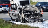 Pożar samochodu na autostradzie A4 pod Brzeskiem