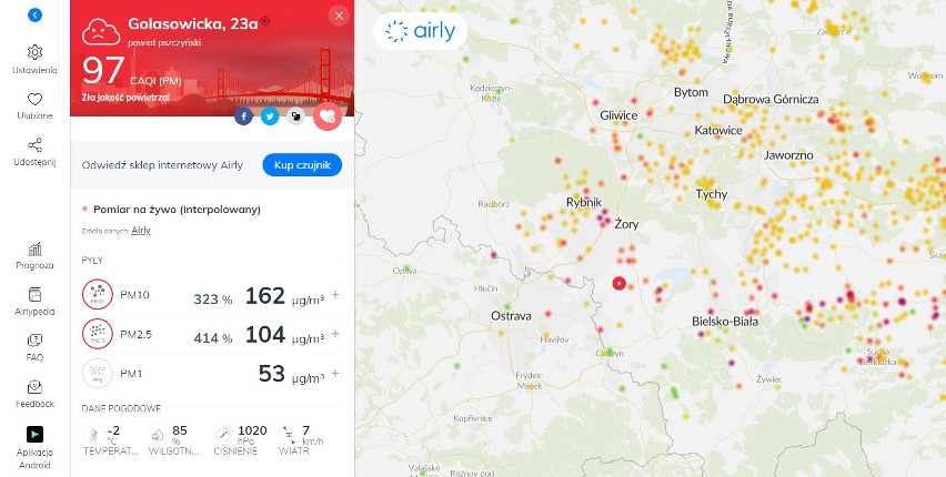 Zła jakość powietrza w województwie śląskim