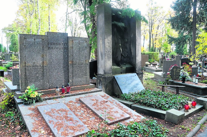 Grób Szymona Harnama w komunalnej części łódzkiego cmentarza...