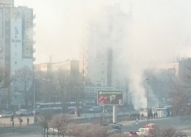Pożar autobusu linii 81 w Szczecinie