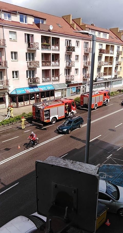 Akcja straży pożarnej w centrum Koszalina [ZDJĘCIA]