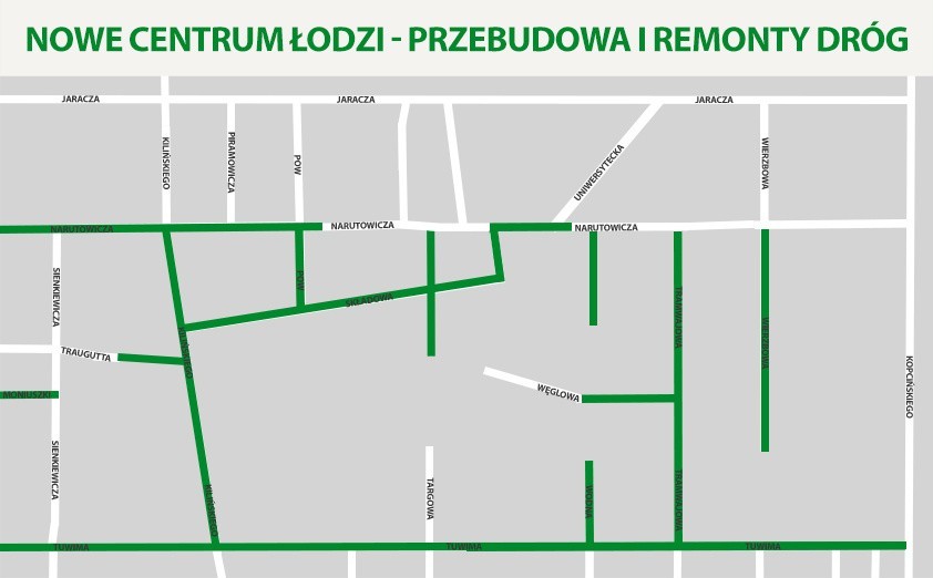 Wielka przebudowa dróg w Nowym Centrum Łodzi [MAPY]