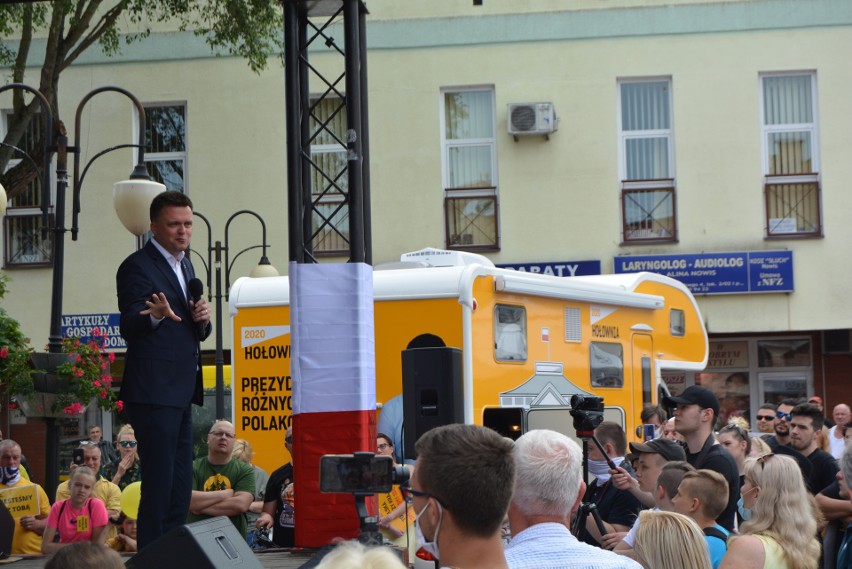 Szymon Hołownia w Ostrołęce. Kandydat na prezydenta RP spotkał się z mieszkańcami, 20.06.2020