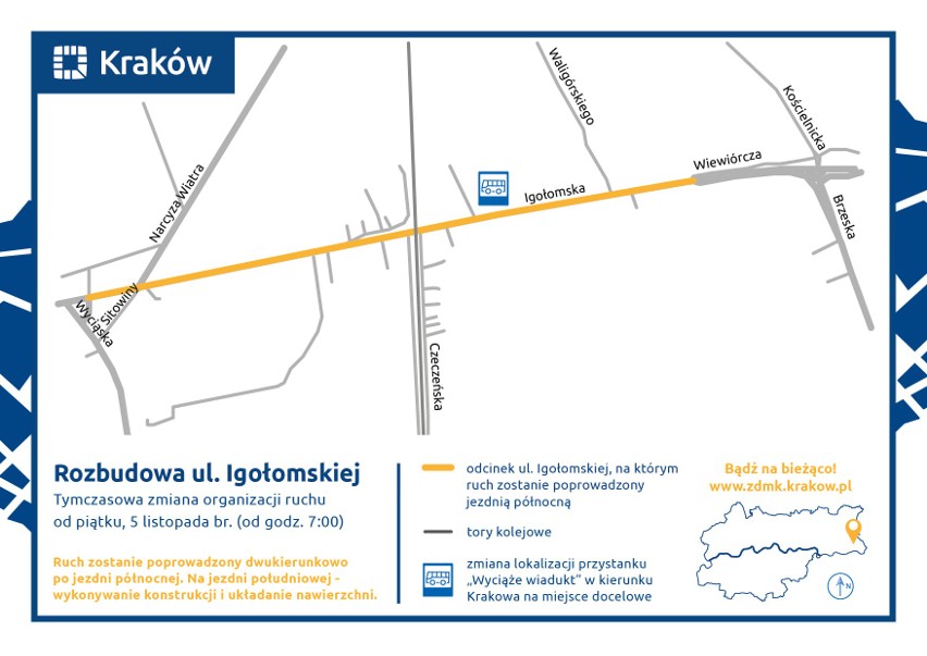 Kraków. Kolejny etap prac na ulicy Igołomskiej. Będą zmiany