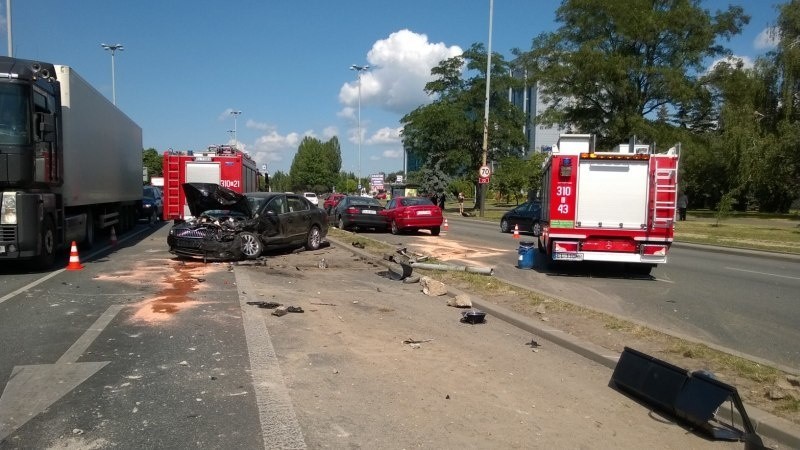Wypadek na ul. Aleksandrowskiej w Łodzi