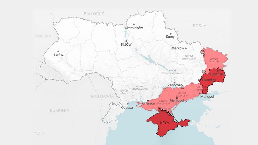 Mapa wojny. Brutalna agresja Rosji na Ukrainę. Gdzie toczą się walki?