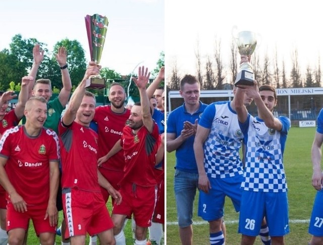 Piłkarze GKS Drwinia (z lewej) i Hutnika Kraków w drodze do finału wygrali pucharową rywalizację w podokręgu i okręgu