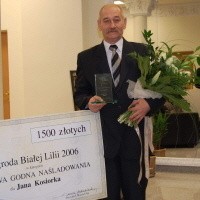 Jan Kosiorek, laureat Nagrody Białej Lilii w kategorii "Postawa godna naśladowania"