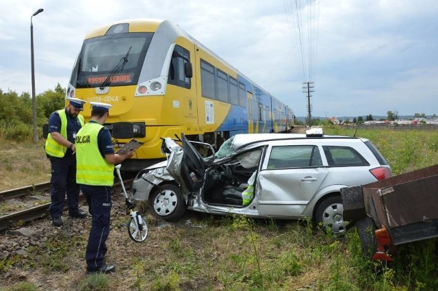 Wypadek na przejeździe kolejowym w Nowej Wsi Lęborskiej 10.07.2018.