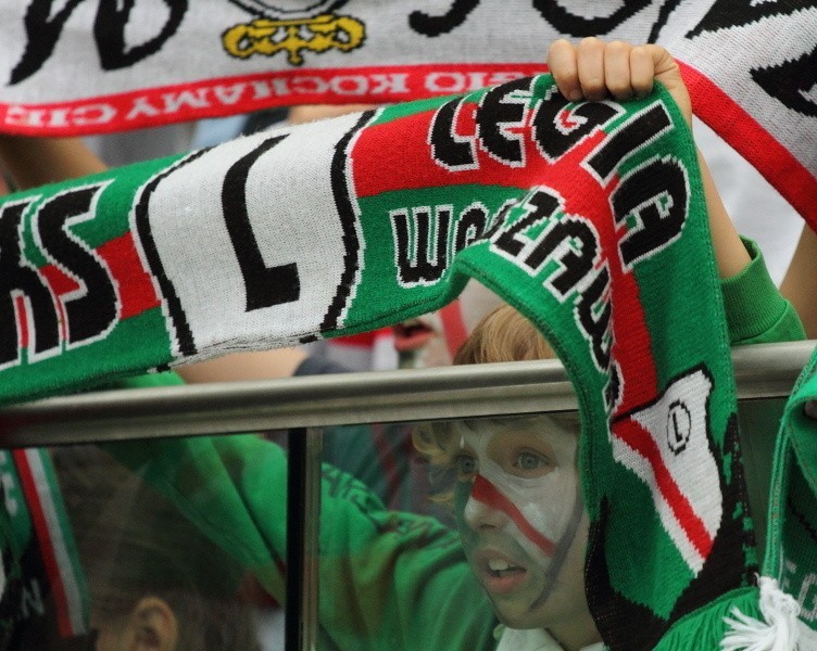 Kibice na meczu Legia Warszawa-Śląsk Wrocław