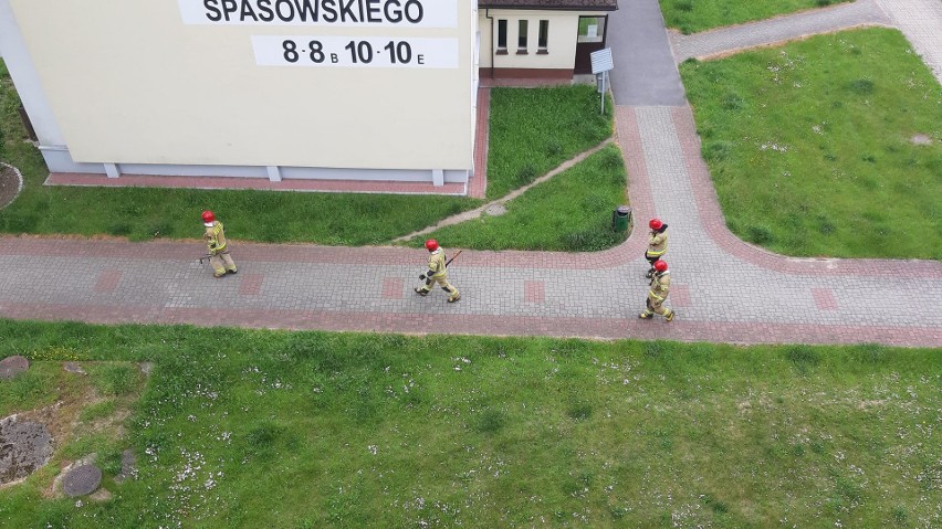 Akcja strażaków przy ul. Spasowskiego w Koszalinie
