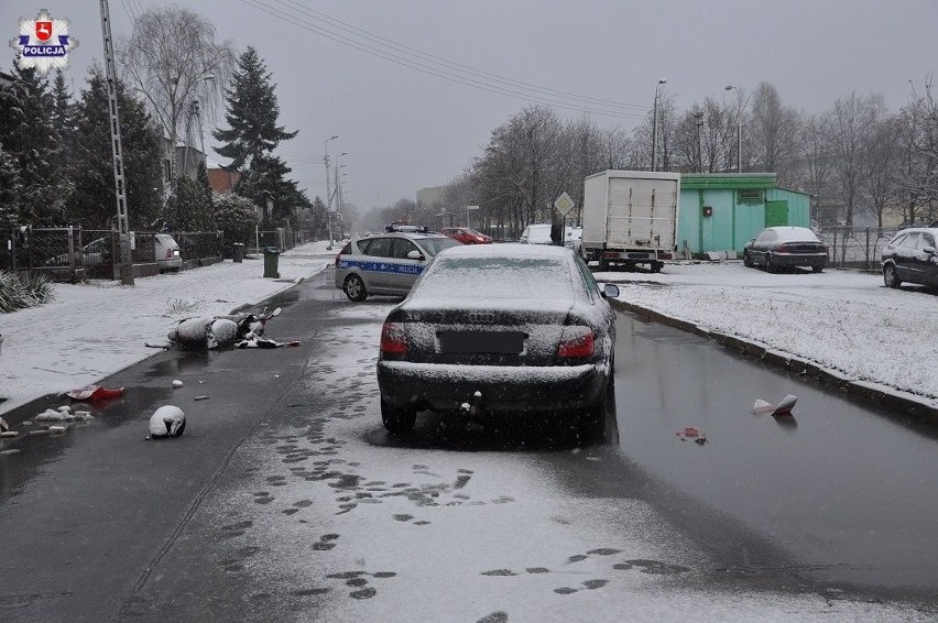 Wypadek w Białej Podlaskiej. Omijał kałużę, zderzył się z motorowerem (ZDJĘCIA)