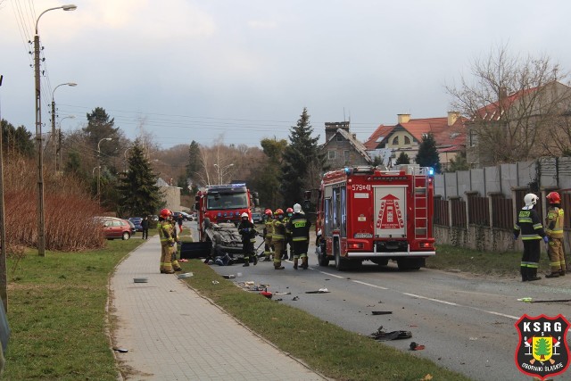 Wypadek w Obornikach Śląskich 14.03.2021