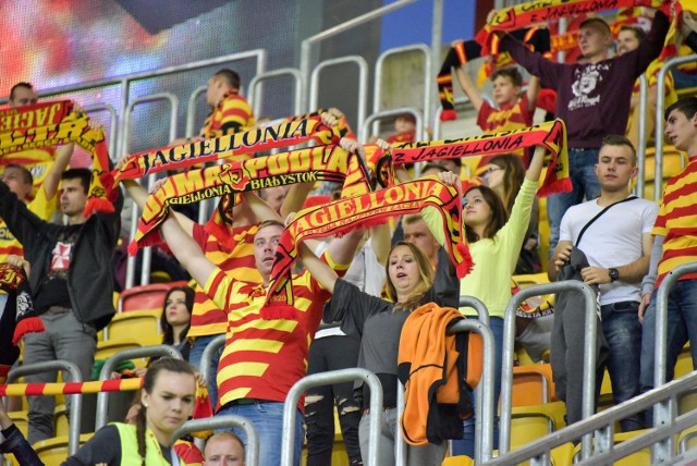 Ekstraklasa. Kibice na meczu Jagiellonia - Pogoń