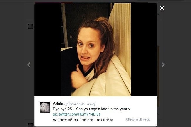 Adele zapowiedziała nową płytę? (fot. screen z Twitter.com)