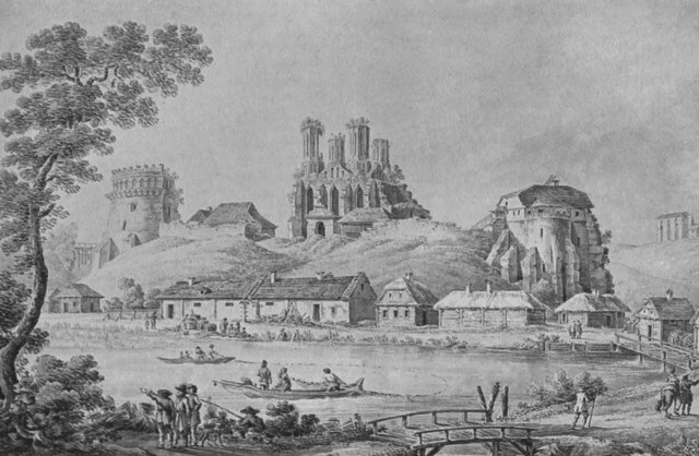 Zamek w Ostrogu, obraz z 1796 roku.