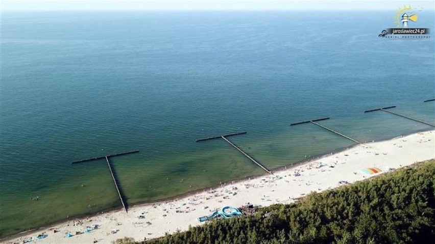 Sztuczna plaża z lotu ptaka