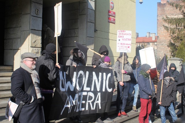 Demonstracja w obronie Ameera przed sądem w Przemyślu, w lutym tego roku.