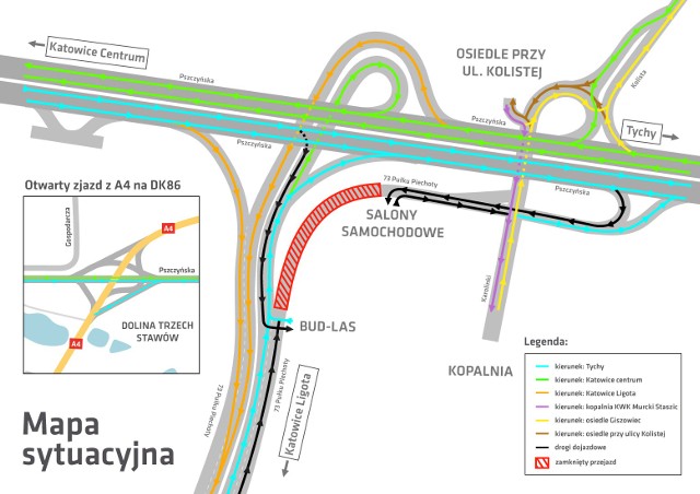 Zmiana organizacji ruchu na Węźle Giszowiec