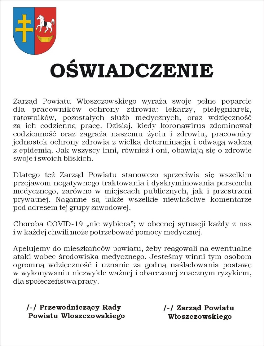 Koronawirus we Włoszczowie i powiecie włoszczowskim. Trzeci przypadek ozdrowienia. Aktualnie choruje pięć osób. 62 przebywają w kwarantannie