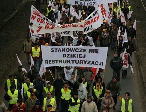 Protest związkowców w Gdańsku.