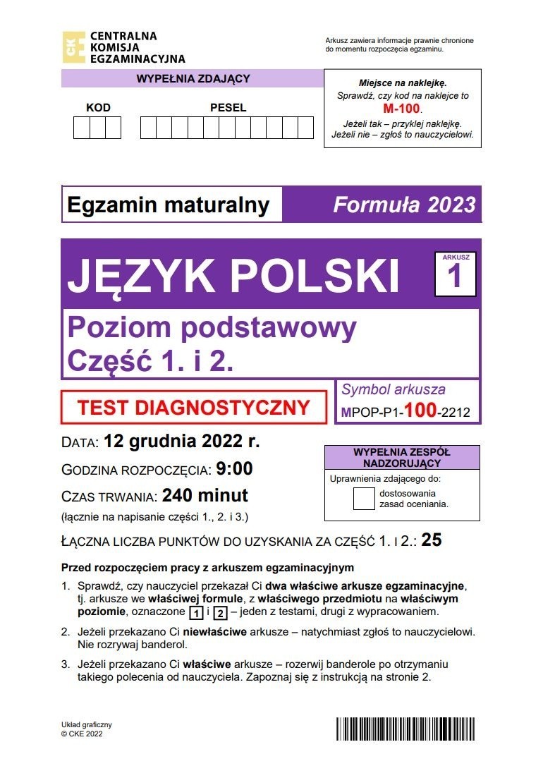 Matura próbna z języka polskiego - poziom podstawowy arkusz...