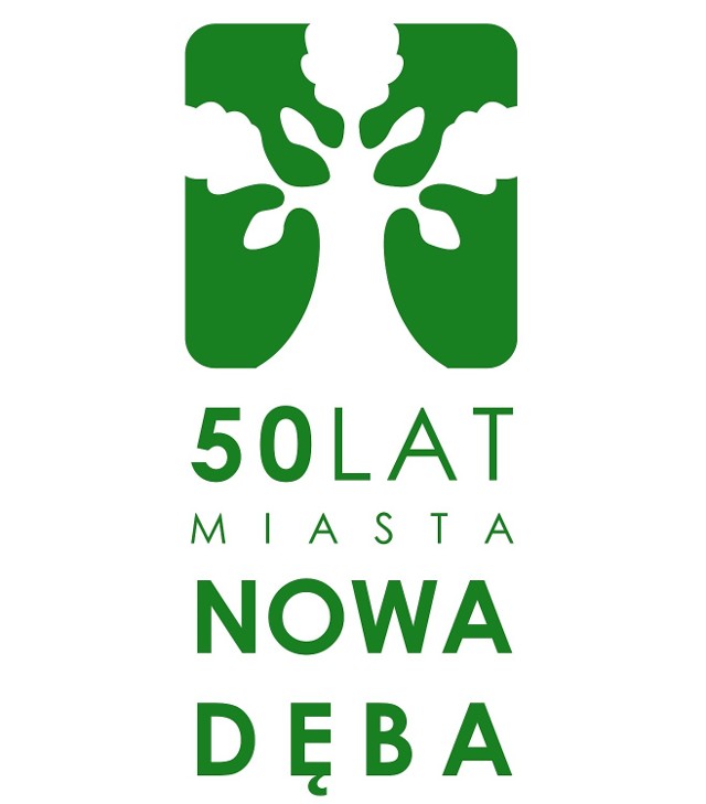 Tak prezentuje się zwycięska praca w konkursie na logo 50-lecia nadania praw miejskich Nowej Dębie. Logo przygotował Piotra Dembiński z Warszawy.
