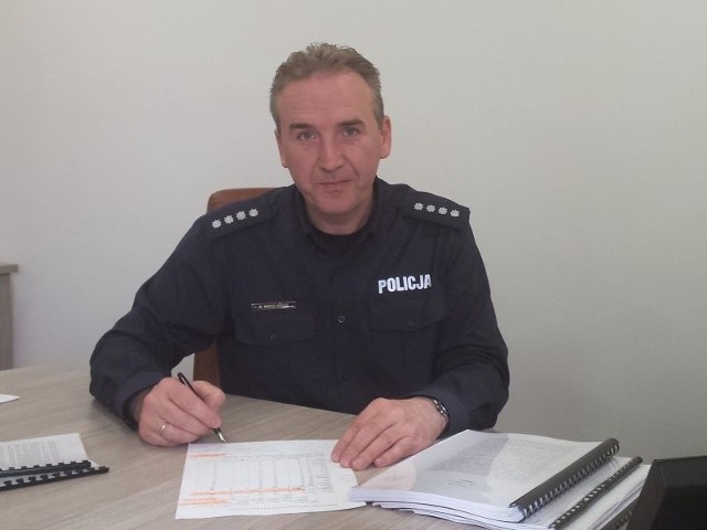 Piotr Węgliński, szef pińczowskiej policji.