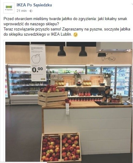 Pogryzione jabłka w IKEA Lublin. Sklep zareagował