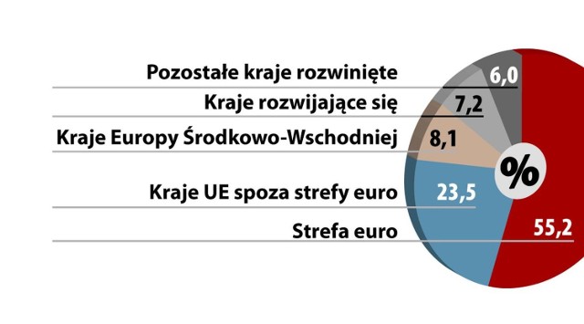 Gdzie eksportujemy polskie towary. Dane za pierwsze 10 miesięcy 2010 roku Źródło; GUS