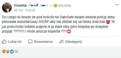 WOŚP 2018 w Poznaniu: Ksiądz na Wildzie wezwał policję, żeby wolontariusze nie podchodzili zbyt blisko kościoła?