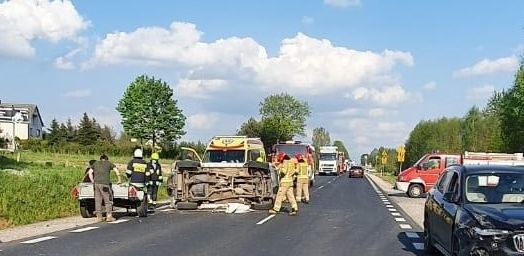 Wypadek trzech samochodów w Niemianowicach.
