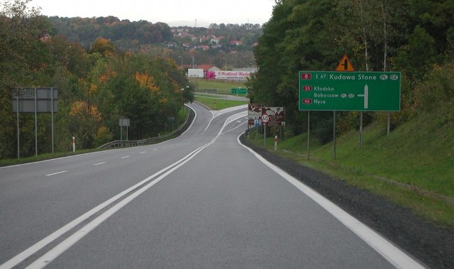 Obecna droga krajowa nr 8 w okolicach Kłodzka