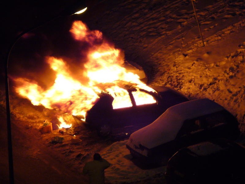 Pożar auta przy ul. Romera