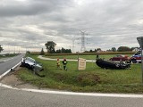 Wojnicz. Wypadek na obwodnicy. Zderzenie dwóch samochodów osobowych. Jeden z pojazdów dachował [ZDJĘCIA]