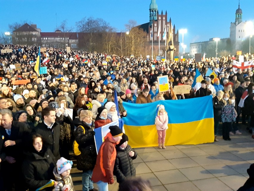 Tłumy na wielkiej manifestacji poparcia dla Ukrainy w...