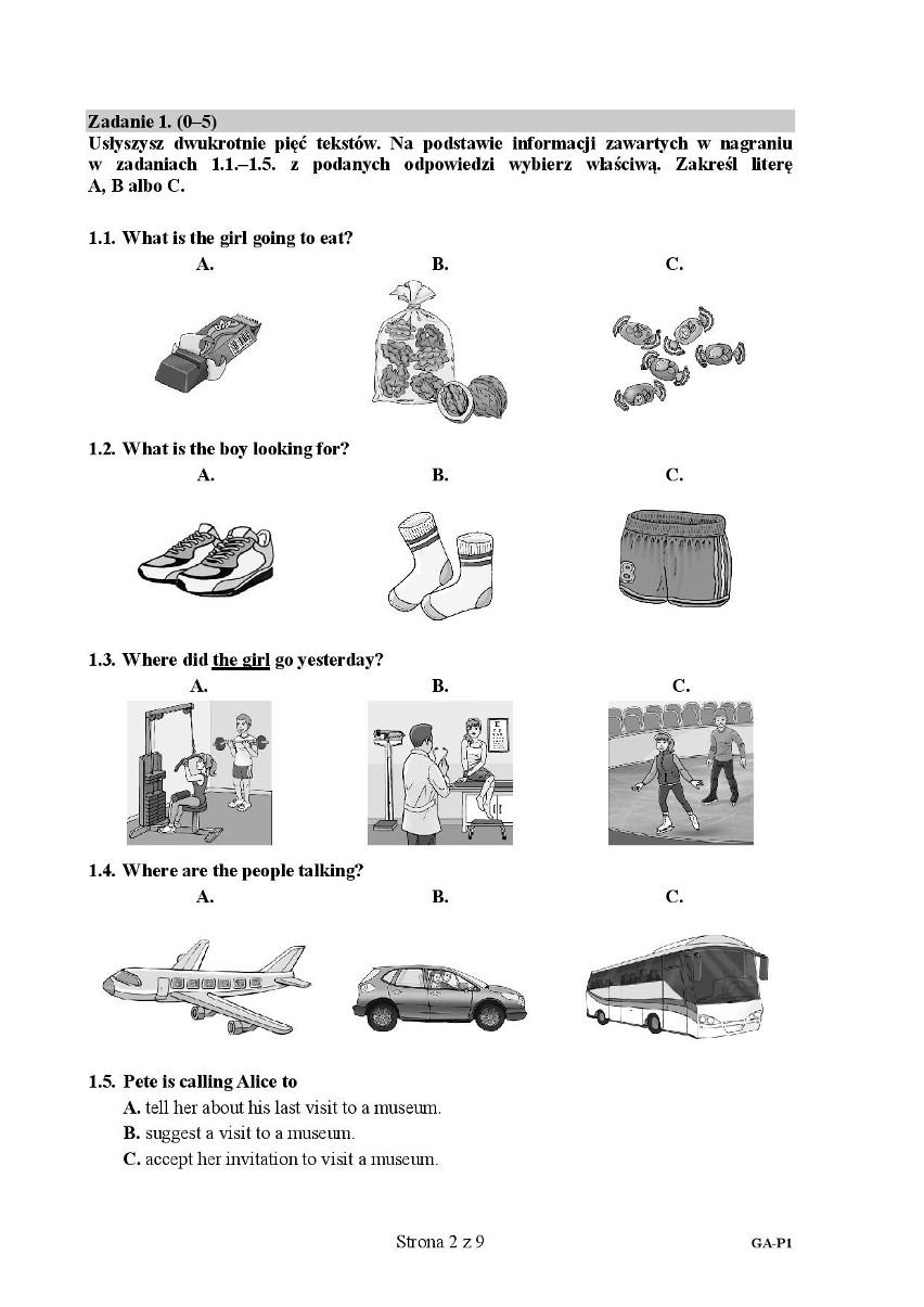 Angielski egzamin gimnazjalny 2017 poziom podstawowy
