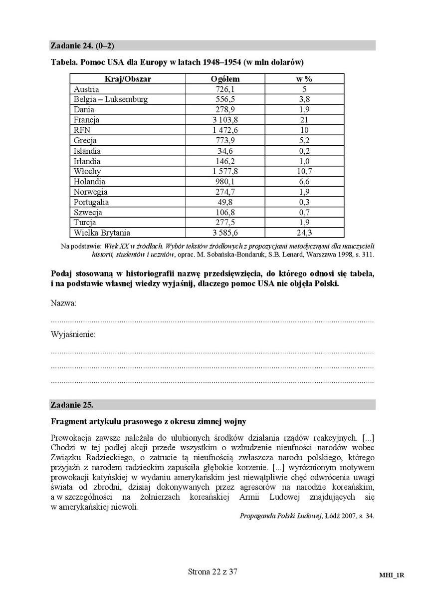 Matura 2016: HISTORIA [ODPOWIEDZI, ARKUSZ CKE]